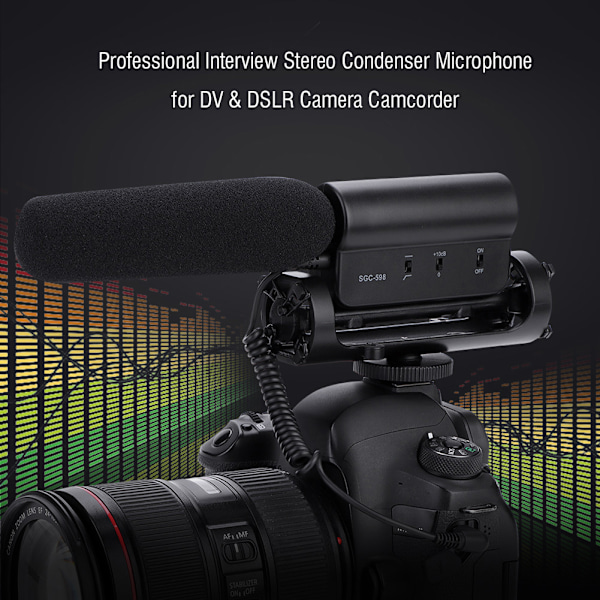 TAKSTAR SGC-598 Fotografering Intervju Mikrofon Mikrofon för Nikon Canon DSLR Kameror