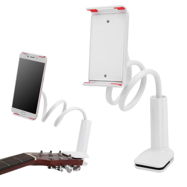 Gitartelefonholderklemme Universal Plast Metall Musikinstrument Tilbehør 80mm Hvit