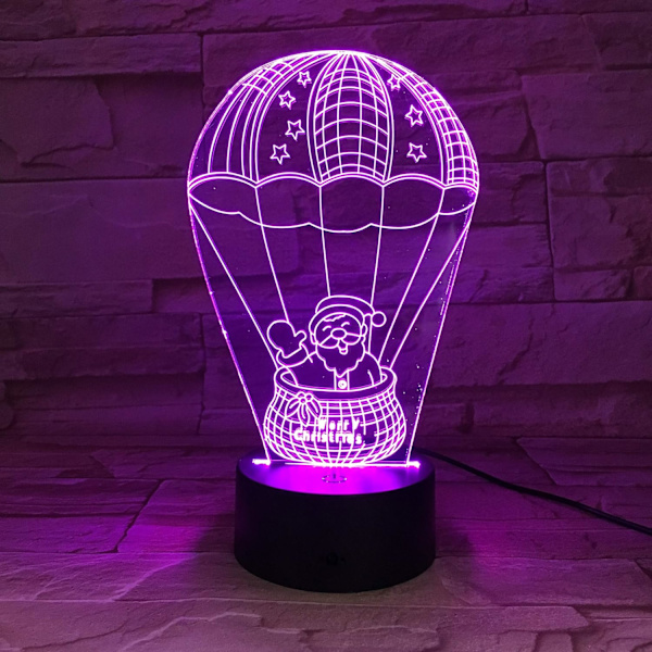Uruzuo Juletræ Julemand 3D Illusion Natlys Legetøj Snemand Lampe, Skrivebord Julelys Fødselsdagsdekorationer Gaver Festlokale Dekoration
