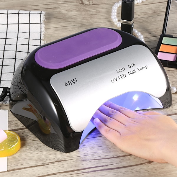 Trendig UV LED 48W Nagellampa Torkljusmaskin För Alla Nagelgeler Svart