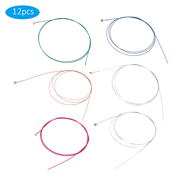 12 stk gitarstrenger fargerike folkemusikk universelle slitesterke musikkinstrumentaccessoirer