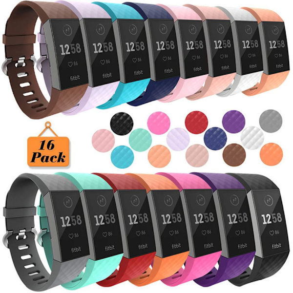 Passar till Fitbit Charge 4 / Fitbit Charge 3 / Charge 3 SE utbytesarmband, smartklockarmband (Grå-S)