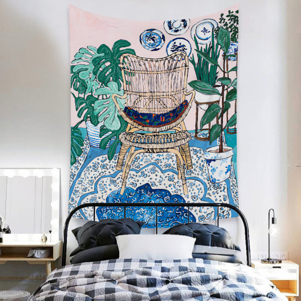 Wekity Botanisk Boho Hjemmeteppe Estetisk Kunst Hjem Bakgrunn Stoff Ornament Gave Mandala Teppet Ornament (ZJ825-60, 39 X 59 Tommer)