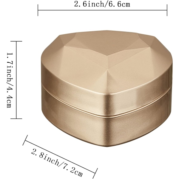 Hjärtformad LED-ring presentförpackning med sammetsinredning - Elegant smyckeskrin för bröllop, förlovning, frieri, födelsedag & årsdag gold