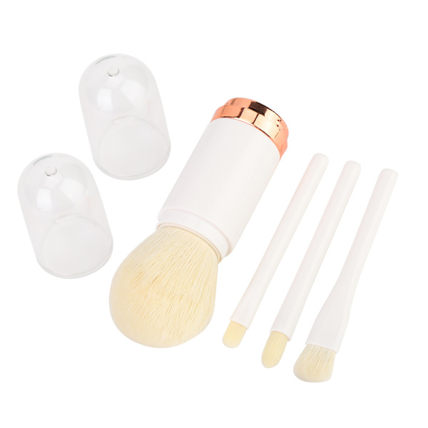 4 stk bærbar kosmetisk pensel concealer foundation pudder pensel sett reise sminkeverktøy (hvit)