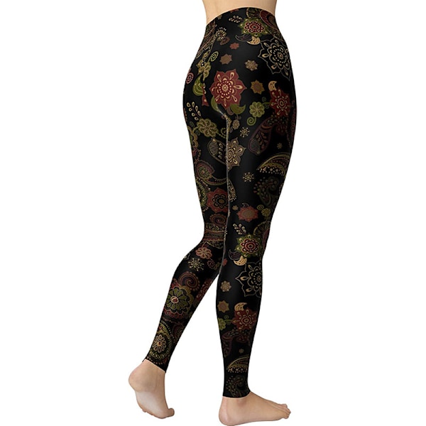 Mjuka, hög midja , printed skinny stretch yogabyxor för kvinnor (print 7)