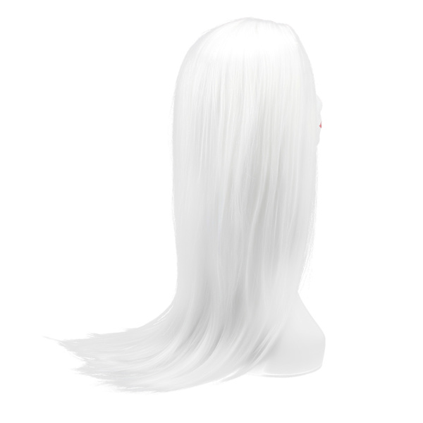 Lang hvit rett parykk Anime Cosplay kostyme rett glatt lang full syntetisk parykk for kvinner