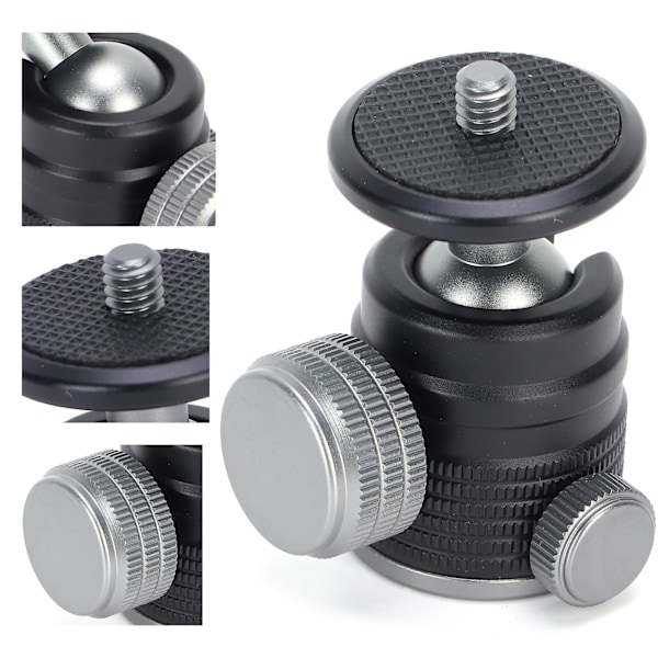 Adapter för varm skofäste 360 graders vridbar minikulled 1/4 tums stativskruvhuvud för DSLR-kamera