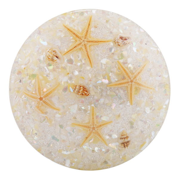 Falske negletips display plade ocean søstjerne skal neglekunst display skyde værktøj beige