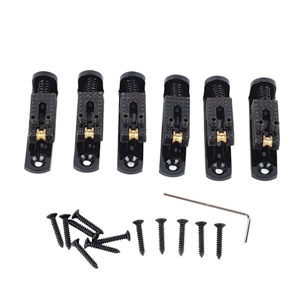 Elektrisk gitarr split bridge sadel rullboll strängplatta metall tailpiece tillbehör svart