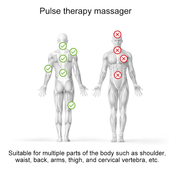 Mini USB elektrisk lavfrekvent strømpuls massasjeapparat for skulder nakke midje arm ben svart
