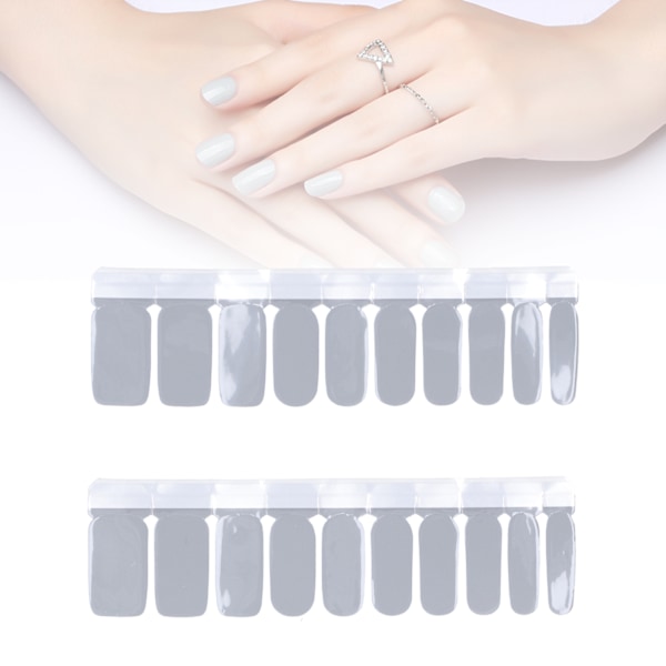 20 st Nail Art Dekaler Klassiska Ensfärgade Självhäftande Fulltäckande DIY Snygga Nagelomslag 12
