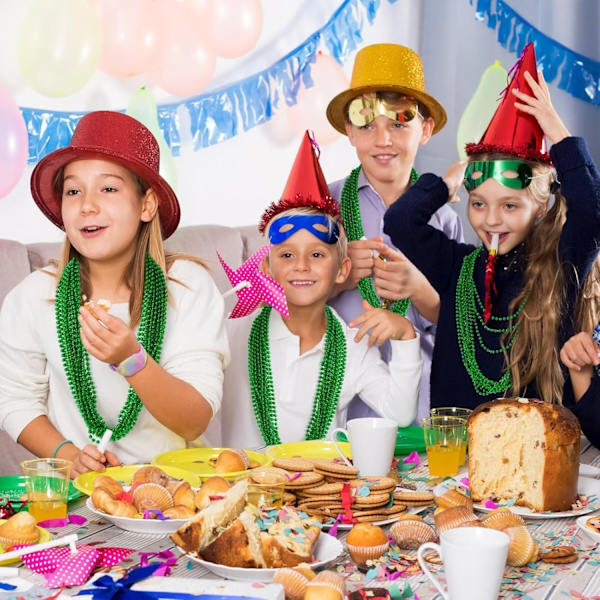 Pyhän Patrickin päivän helmet, 24 kpl jouluhelmikaulakorun tarvikkeita, Mardi Gras -helmikaulakorut naisille ja miehille, festivaaliparaatin heittotarvikkeet Green