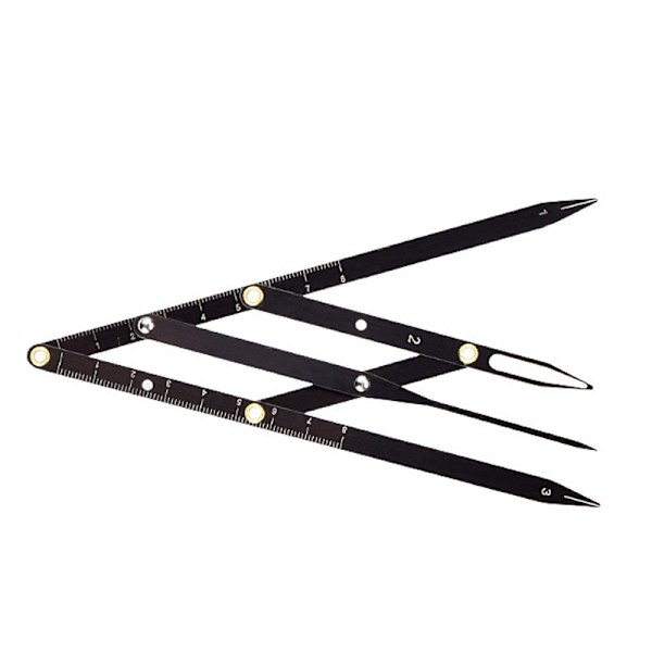 Øjenbryn Gyldne Ratio Caliper Præcis Placering Foldbar Rustfrit Stål Øjenbryn Måleværktøj Sort Øjenbryn Gyldne Ratio Caliper