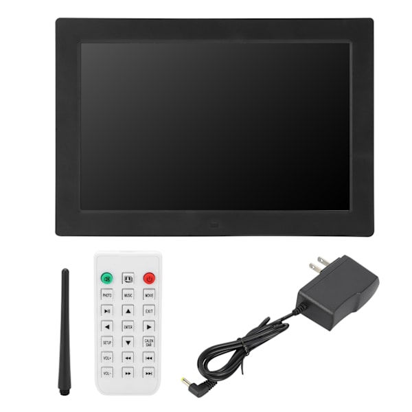 12-tums HD digital fotoram 1280x800 upplösning stöd MP3/MP4/bildspel 100V‑240VUS-kontakt