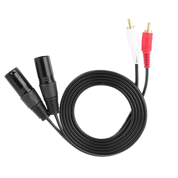1,5 m mikrofon professionel 3-polet dobbelt XLR han til dobbelt RCA han patchkabel