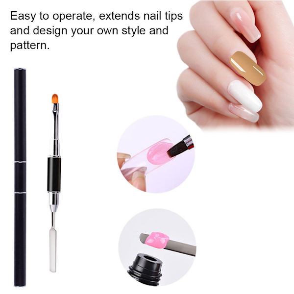 Nagelkonstförlängningssats Snabb förlängningsgel + UV-penna + Snabbbyggnadsmodell Kaffe