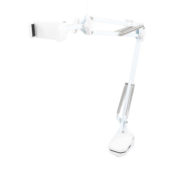 Mobiltelefon Lazy Holder Smartphone Mount Bracket Svanhalsklämma Stativ Flexibel Lång Arm Justerbar Vit
