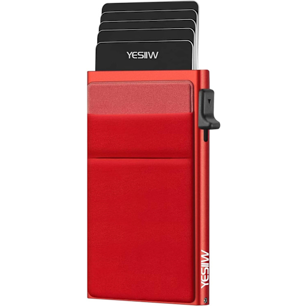 Pung til kvinder og mænd Pop up Slim Card Wallet RFID Blocking med pengepung | Minimalistisk kreditkortholder til kvinder | Rose R