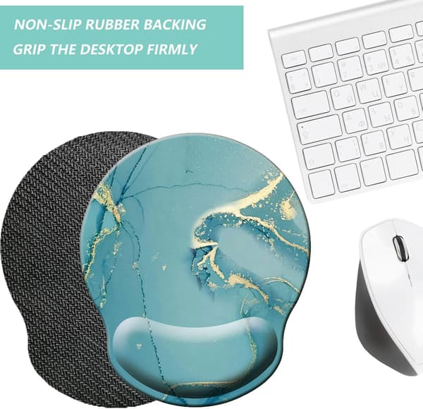 Musemåtte med håndledsstøtte, ergonomisk musemåtte med memory foam håndledsstøttepude, skridsikker gummibase Gaming musemåtte til hjemmet