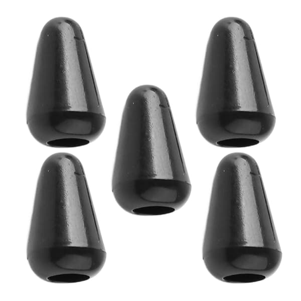 5 st Pickup Selector Switch Tip Elektrisk Gitarr 5 Växelspak Knopplock Plast Hatt Universal Tillbehör Svart