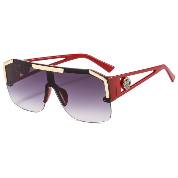 Square Flat Top Shield Sunglasses One Piece Frameless Stylish Women Men