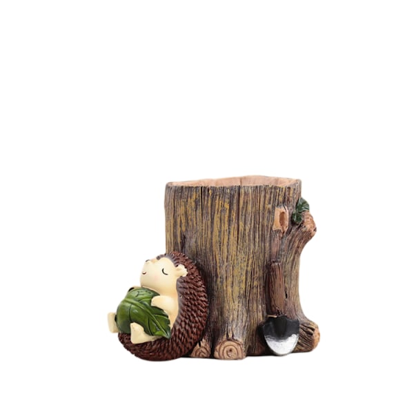 Sød pindsvin skrivebord pen blyant pot holder harpiks skrivebord arrangør beholder skrivebord dekoration undersøgelse bogreol indretning