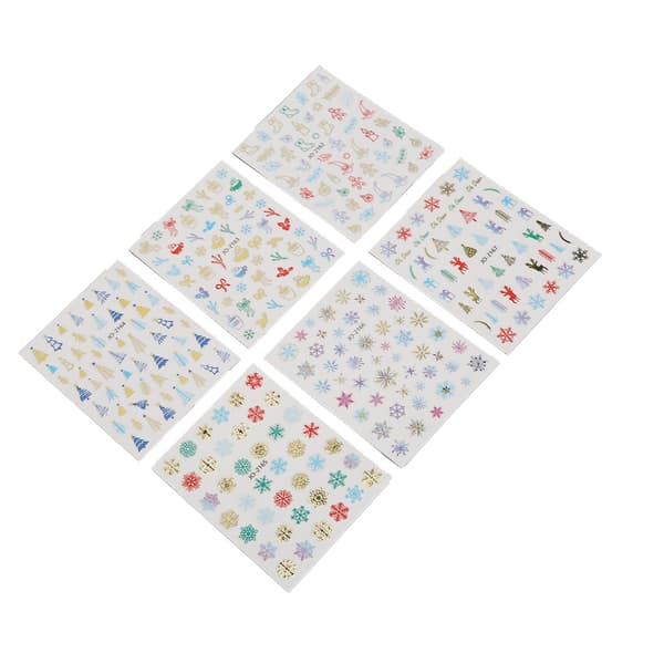 Jule neglestickers, vanntette, selvklebende, dekorative 3D-neglekunst-klistremerker for kvinner og jenter