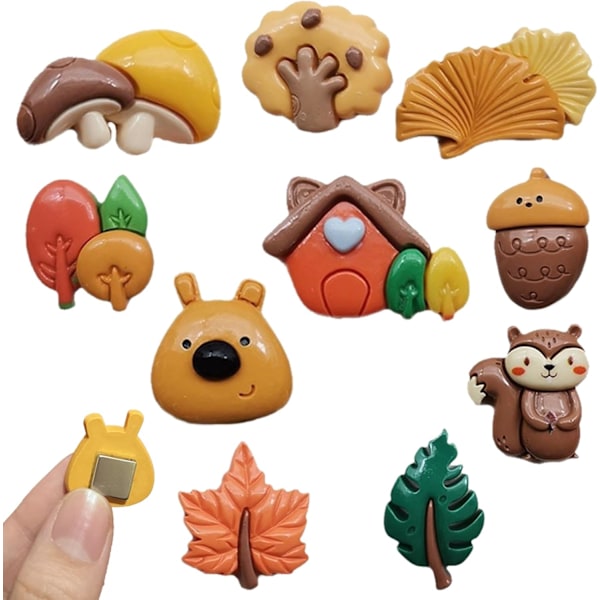 KEYDUACU 10Pcs Cute Cartoon Fridge Magnets Cute Funny Critters Forest Decorative Magnets Whiteboard Furniture Kitchen Decoration Ma