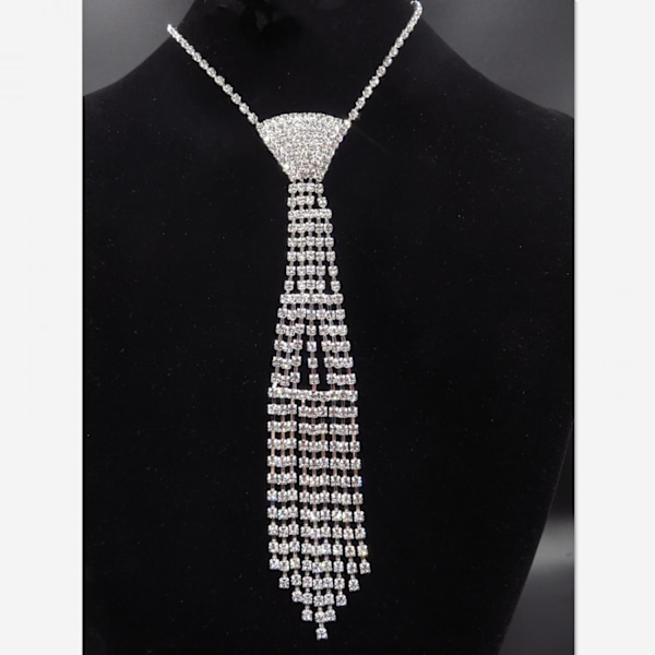 Kollektion Dame Funklende Rhinestone Slipsinspireret Dråbe Halskæde med Kaskade V Design