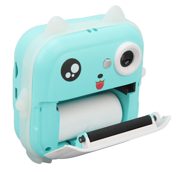 Barn söt utskrift kamera 24MP Multi Zoom Cartoon Smart Kids Instant  Kamera Termisk utskrift Digital Mini Kamera Blå