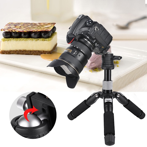 K521 Mini Bärbar Skrivbord Utbyggbar Stativ för DSLR Spegelreflexkamera Grå