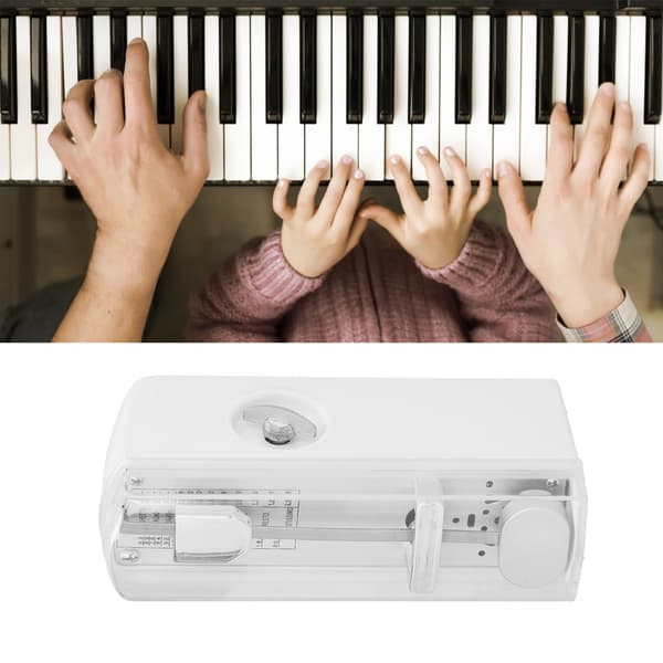 Mini mekanisk metronom universell bärbar traditionell för piano Ukeulele gitarr fiol vit