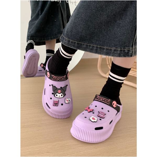Kawaii Kuromi -tossut naisille - söpöt puutarhakengät - piirretty sisätossu - ulkokäyttöön sopivat pilvi-tossut - tyttöjen sandaalit