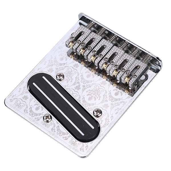 Silver Pattern med Roller Saddle TL Gitarr Bridge Dual Rail Pickup Skruvar Skiftnyckel (#2)