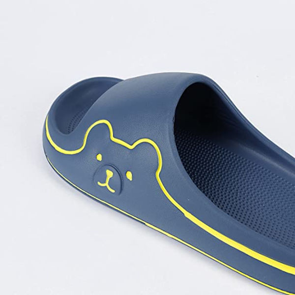 Kuddslippers för kvinnor och män Molnslippers halkfria snabbtorkande badrum duschslippers, öppna tår mjuka tjocka tofflor (blå)