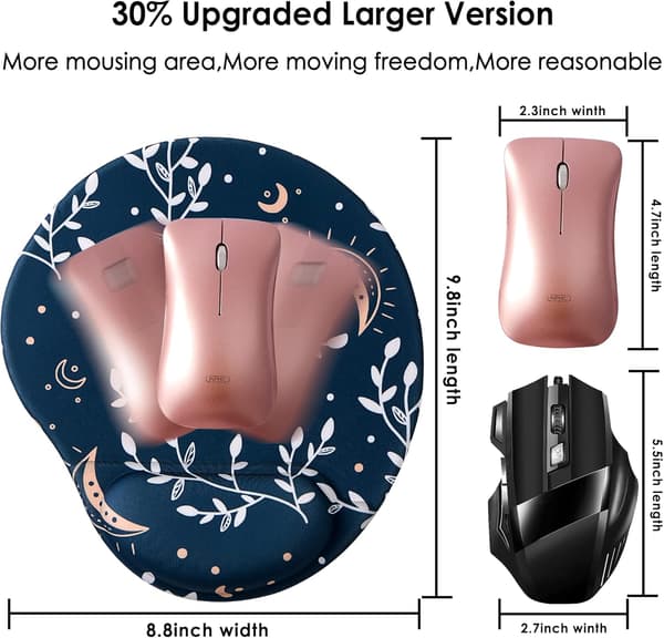 Ergonomisk Musematte med Håndleddstøtte, Søt Musematte med Håndleddstøtte, Komfortabel Musematte for Hjemmekontor, Spill og Arbeid med Datamaskin