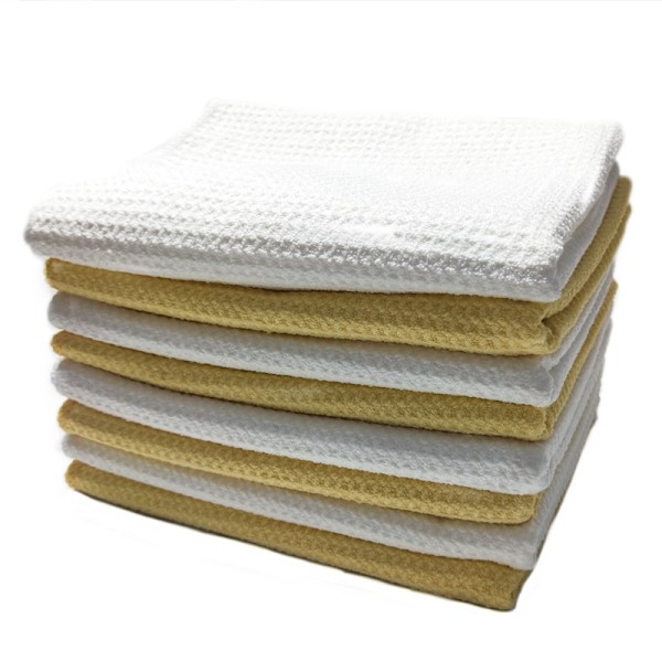 Glass Wipe Honeycomb Microfiber Ananas Bil Håndkle for Bilvask Super Absorberende - 15.7x23.6\" Hvit (2-Pakning)