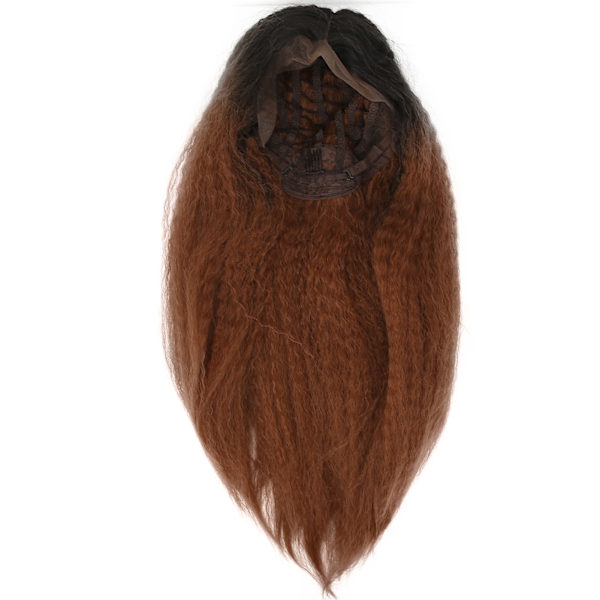 Brun Gradient Peruk för Kvinnor, Högtemperaturfiber, Lång Lockig, Trendig Syntetisk Peruk