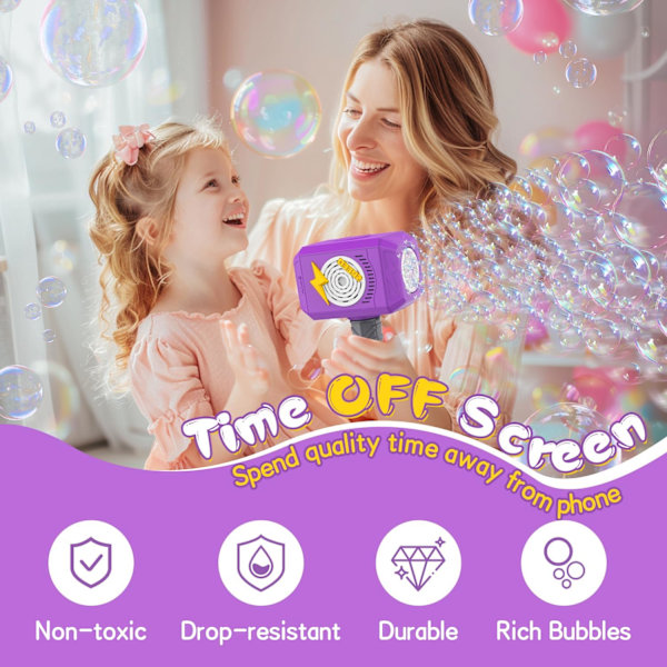 Bubbelmaskin, Påskhammare Bubbelpistol Leksaker för Barn i Åldrarna 3 4 5 6 7 8 År Gammal Bubbelstav Leksak med Ljus & Musik Bubbelblaster