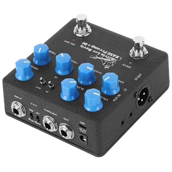 NUX NBP5 Elektrisk Bas Preamp DI Boks Effektpedal Metal Musikinstrument Tilbehør