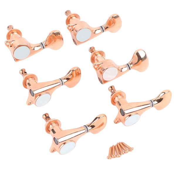 6 stk. gitar-stemmeskruer Tuning Set 1:18 Gear Ratio Helt lukket Elektriske gitarer Tilbehør med lite halehåndtak Antik messing