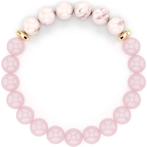 Rosenkvarts armbånd til kvinder, rosenkvarts krystal, lyserød opal Peru, hæmatit, armbånd mod angst til kvinder, ultra søde lyserøde armbånd til kvinder