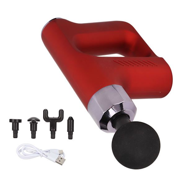 Percussion muskelmassager liten bärbar avslappningsfitness elektrisk frekvensomvandlingsterapimassager röd