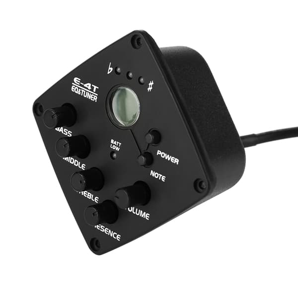 E-4T 4-bands förförstärkare piezo pickup EQ LCD-stämmare för akustisk klassisk gitarr