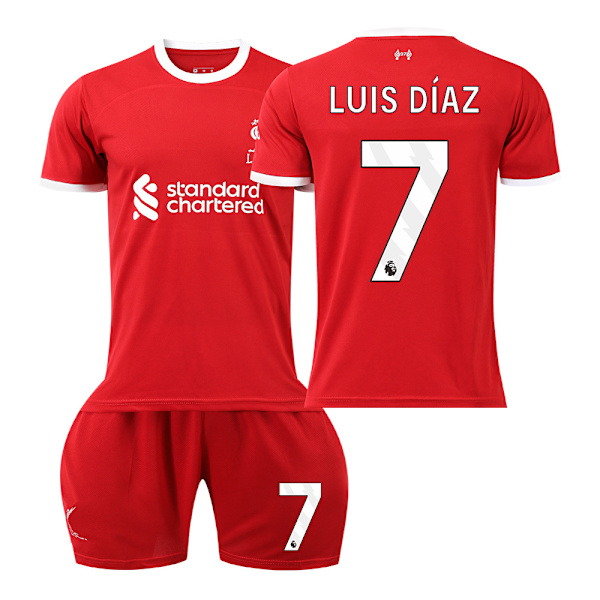 Liverpool Børnefodbolddragt 2023-2024 - Nr. 7 LUIS DIAS #XL No.7 LUIS DIAS #XL