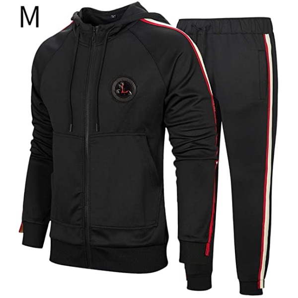 Sportkläder med luva för män Casual Full Zip Jogging Sportswear M