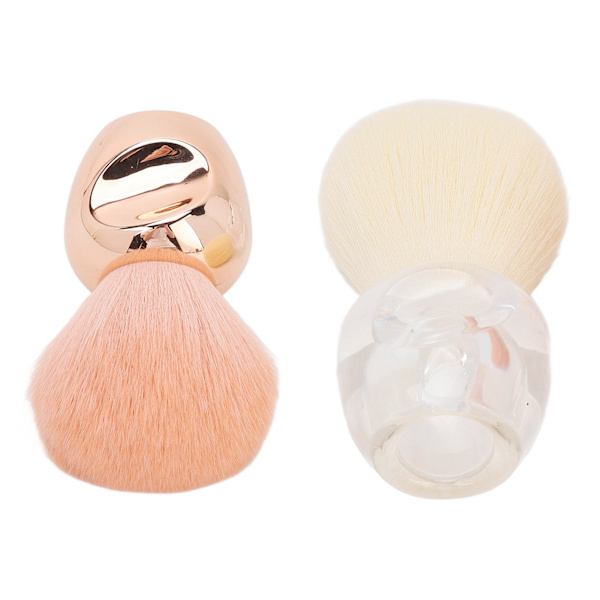 2 stk. Makeup Blush Brush Professionel Bærbar Elegant Blød Syntetisk Fiber Løs Pudderbørste til Kvinder