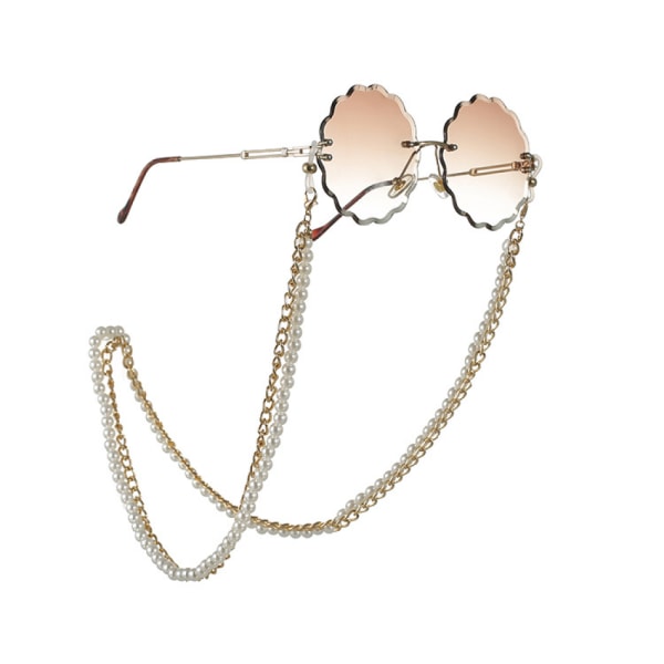 glasögonkedja Flerskikts Pearl Glasögon Kedjelina för glasögon Glasögonrem Solglasögon Sladdar Casual Glasögon Tillbehör