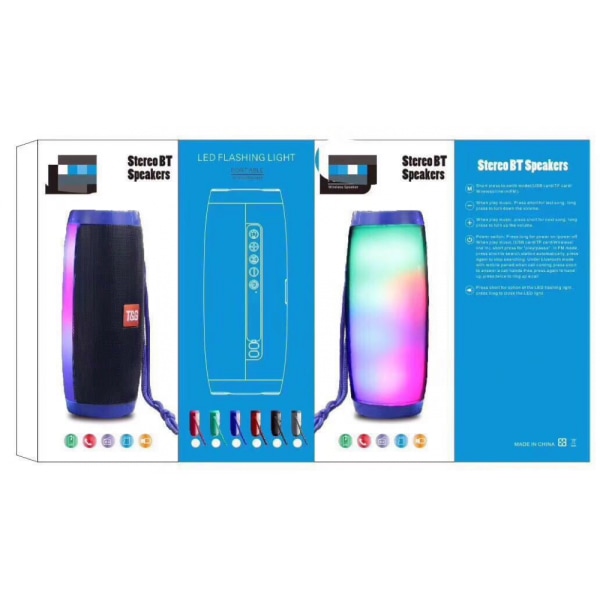 TG157 Trådlös Bluetooth högtalare LED Melody Lantern Creative Gift Outdoor Vattentät Subwoofer Svart